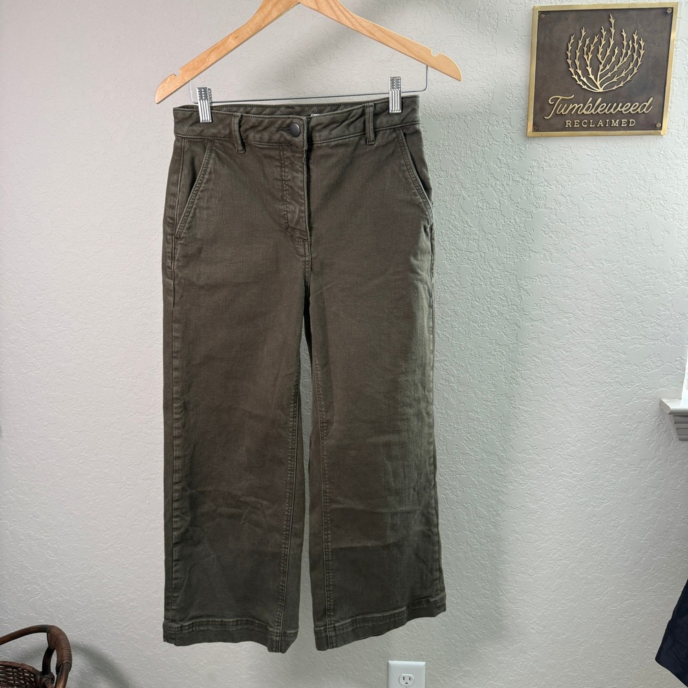 Alex Marie Olive Green Wide Leg Cropped Pants Size 4
